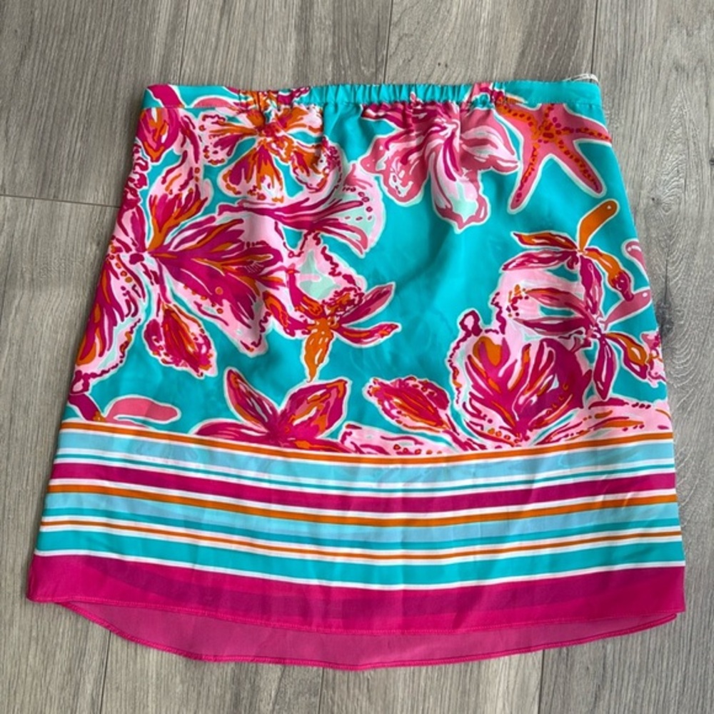 Lily Pulitzer Odessa 100% Silk Strapless Tube Top Y2K